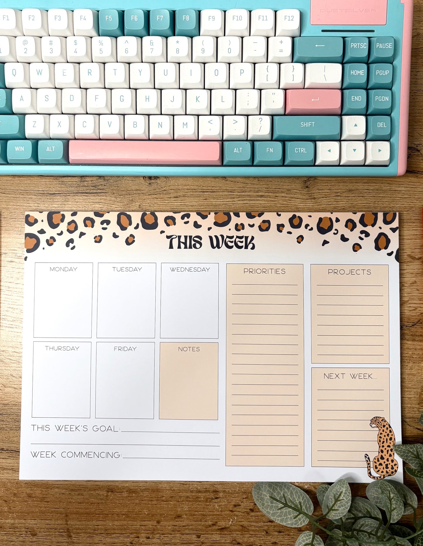 Animal print time management planner