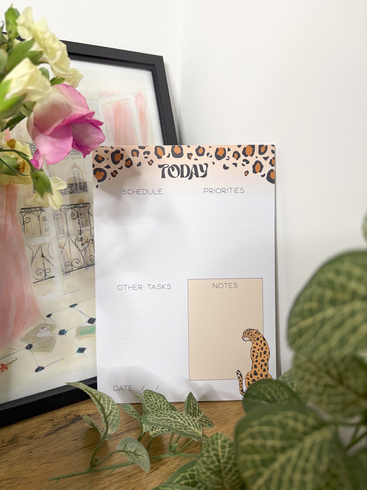 Animal print productivity time management planners for creative women