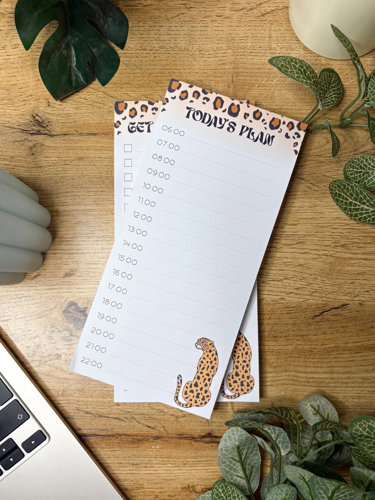 Stylish animal print daily time management notepad