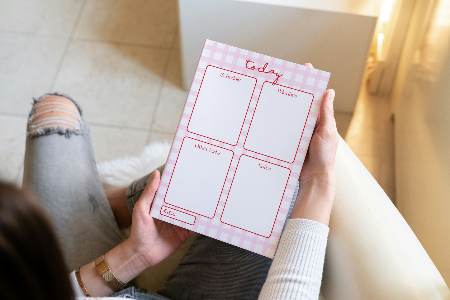 Delilah Pink Gingham Daily Planner