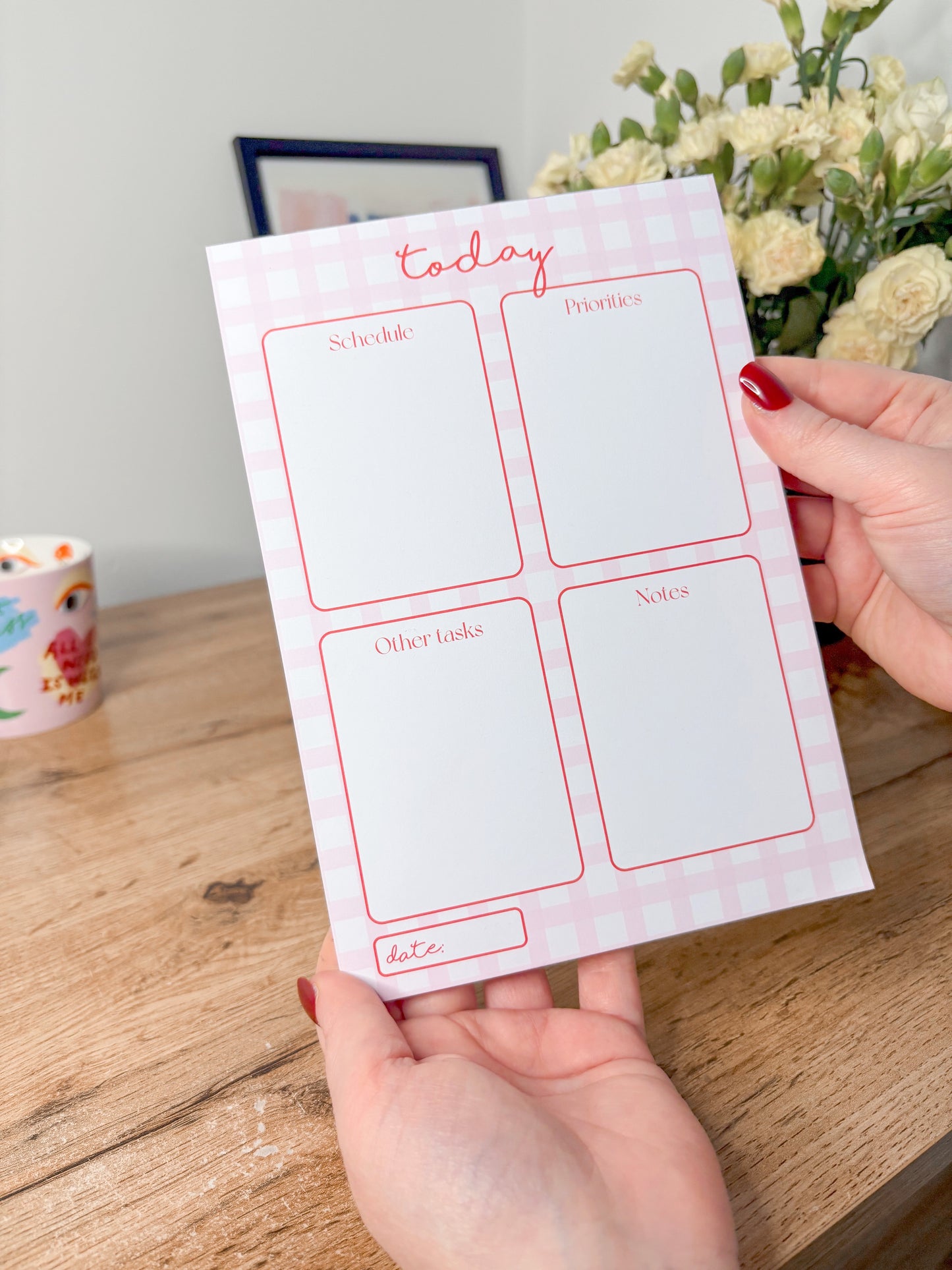 Girly feminine productivity time management planner for creative women