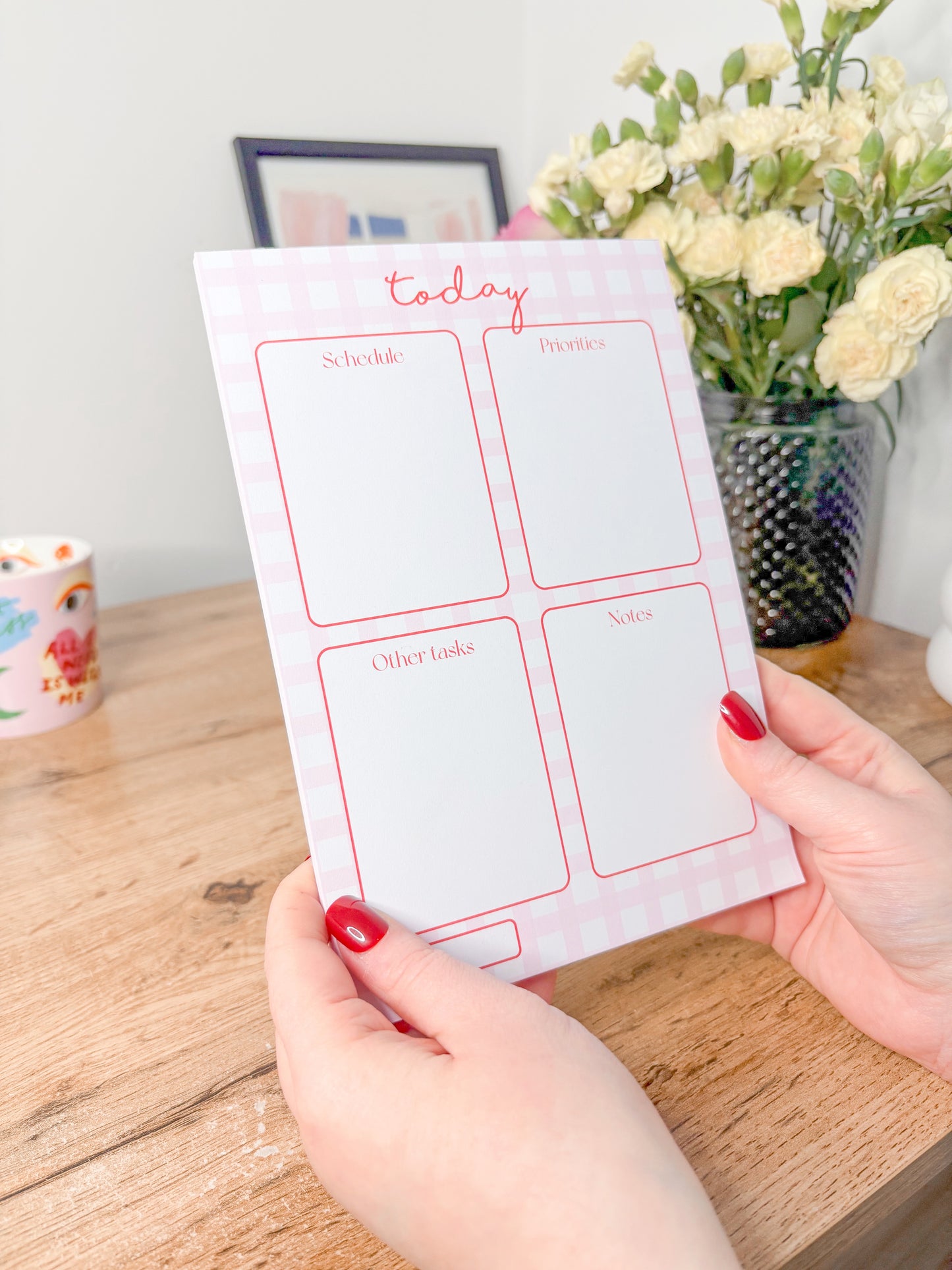 Girly feminine productivity time management planner for creative women