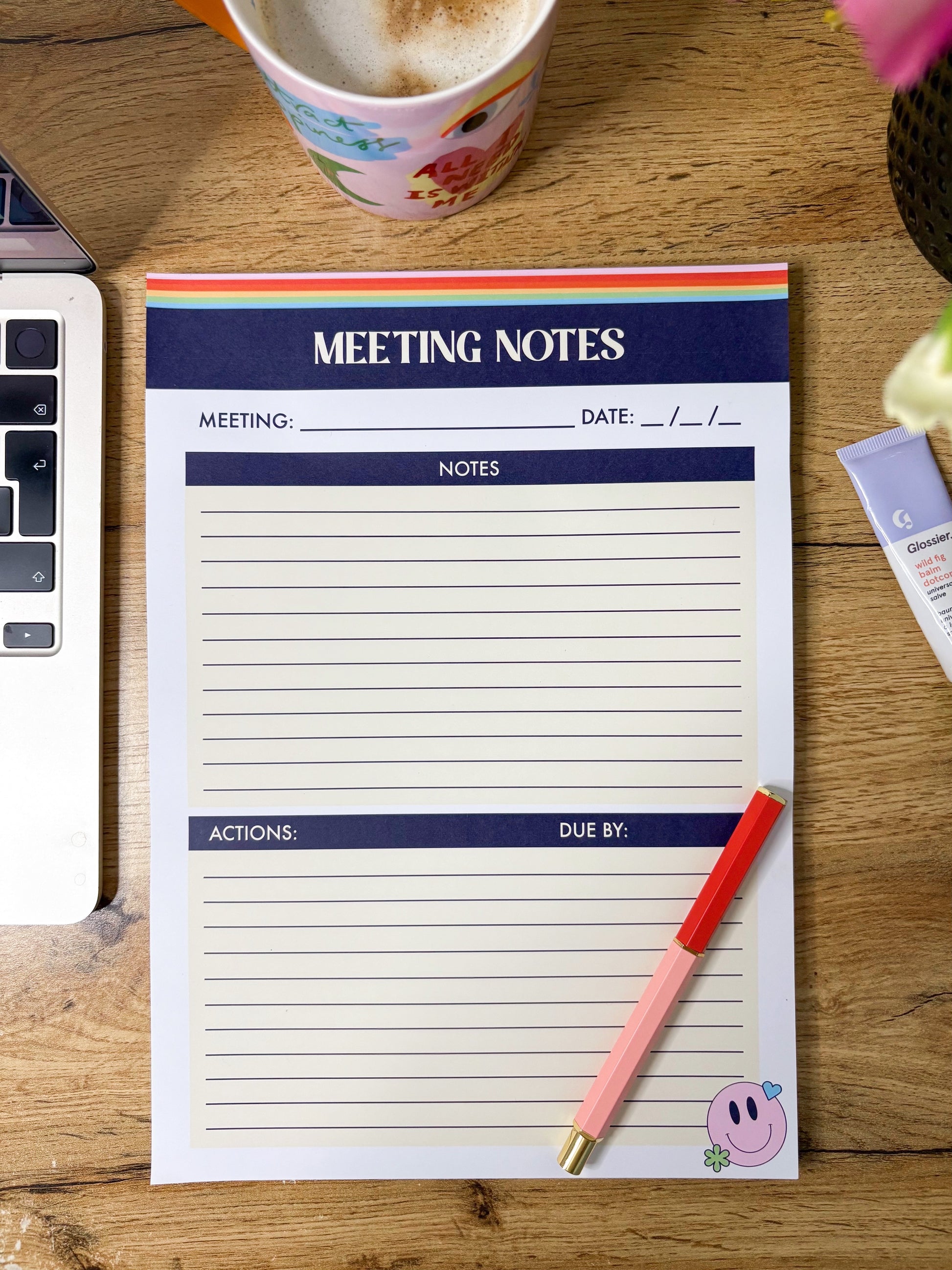 Stylish rainbow career productivity note-taking notepad