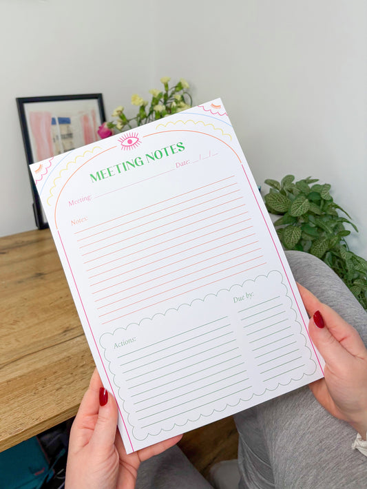 Stylish rainbow career productivity note-taking notepad