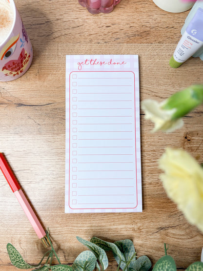 Delilah Pink Gingham Power Hour Pad